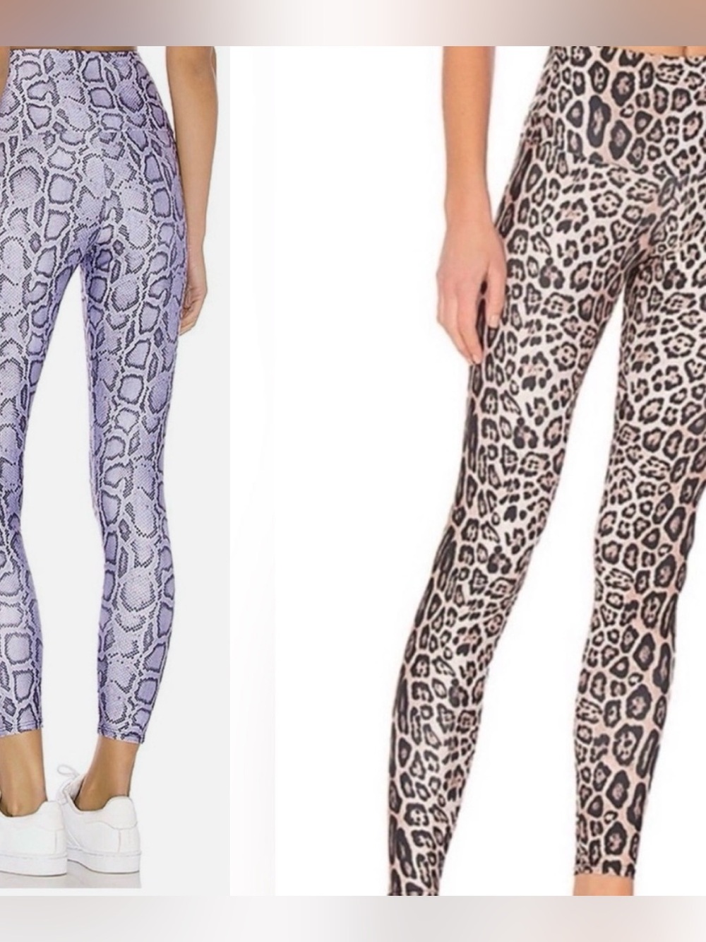 🐆🐍Lot:Onzie 2 Pair High Rise Snake Leopard Yoga Running Leggings szS/M Excellent